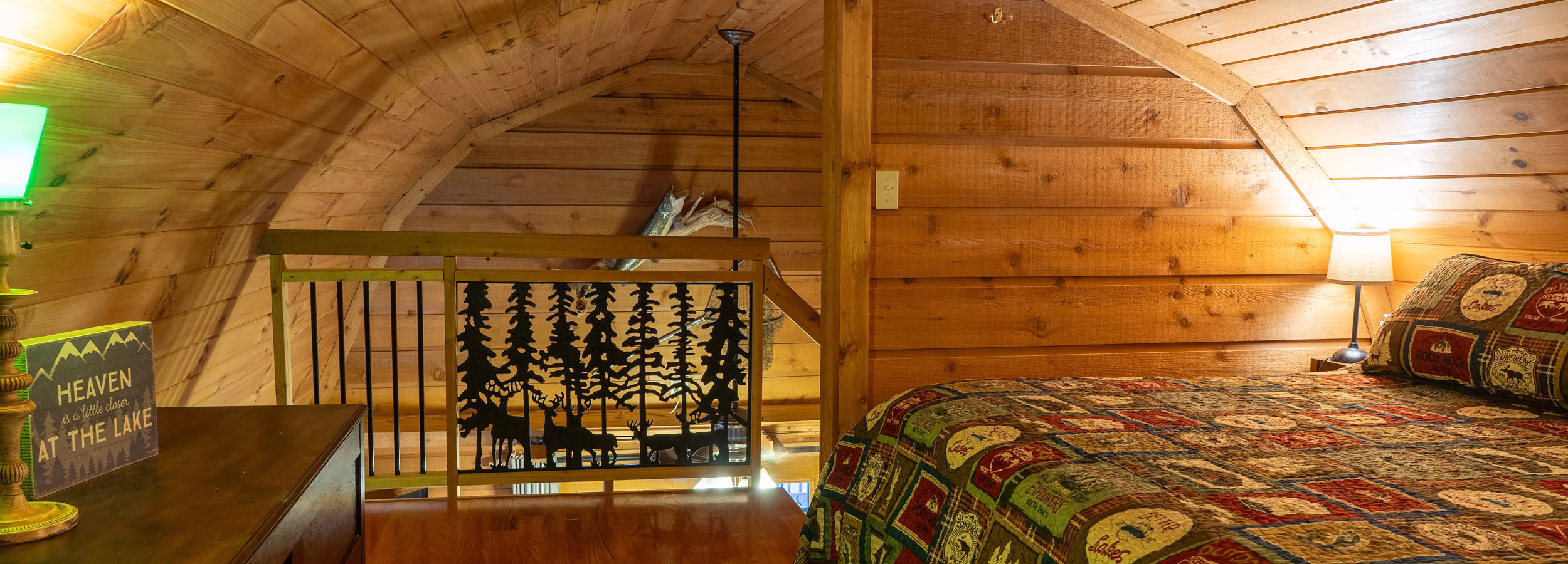 Upstairs bedroom at the Indiana Lakeside Cabin.