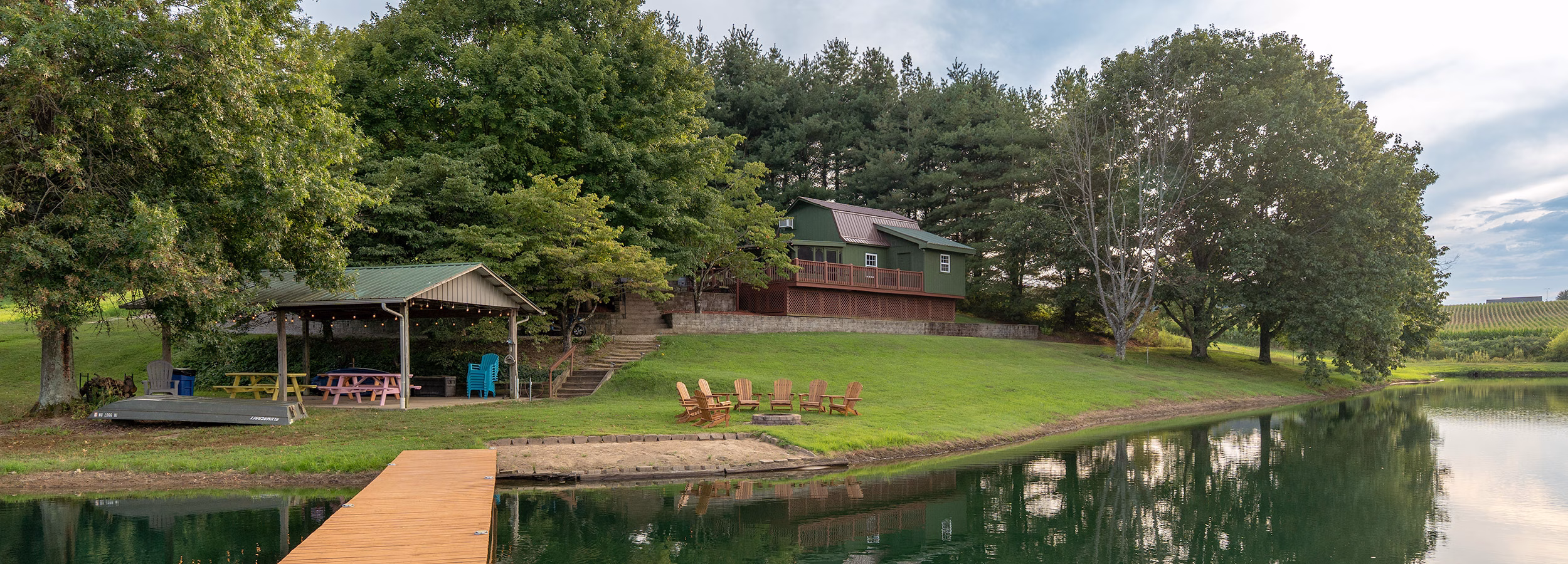 Indiana Lakeside Cabin from the pier.